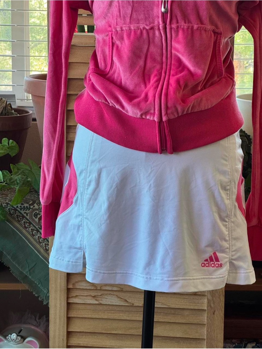 adidas White Skort with Pink Accents